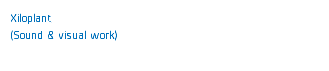Xiloplant
(Sound & visual work) 